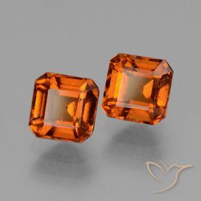 Gemas de granate hessonita Ámbar naranja natural de 2.94 ct, Corte Octágono / Esmeralda, VS