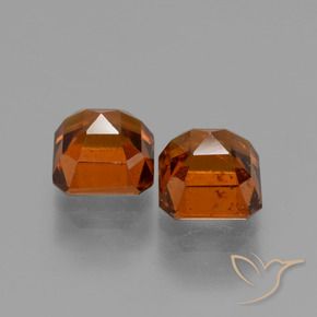 Gemas de granate hessonita Ámbar naranja natural de 2.94 ct, Corte Octágono / Esmeralda, VS