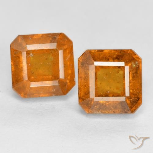 3.16ctw Natural Ámbar naranja Granate Hessonita, corte esmeralda, VS-SI