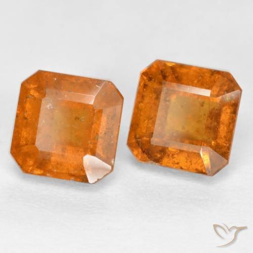Gemas de granate hessonita Ámbar naranja natural de 3.16 ct, Corte Octágono / Esmeralda, VS-SI