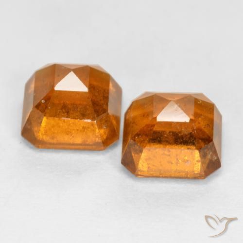Gemas de granate hessonita Ámbar naranja natural de 3.16 ct, Corte Octágono / Esmeralda, VS-SI