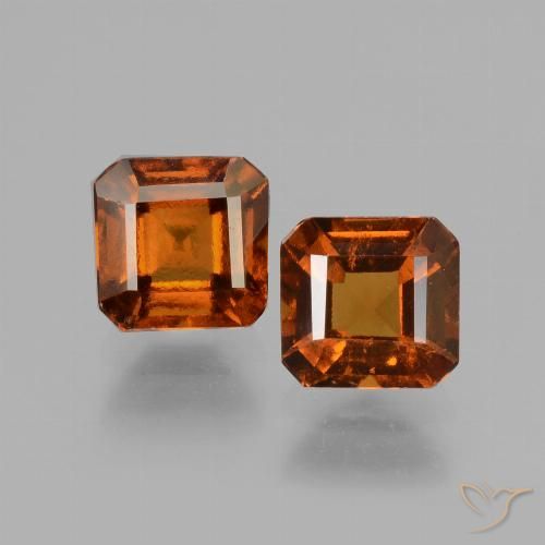 2.36ctw Natural Naranja oscuro granate hessonita, corte esmeralda, VS