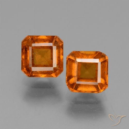 2.76ctw Natural Naranja medio granate hessonita, corte esmeralda, VS