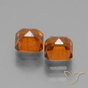 Gemas de granate hessonita Naranja medio natural de 2.76 ct, Corte Octágono / Esmeralda, VS