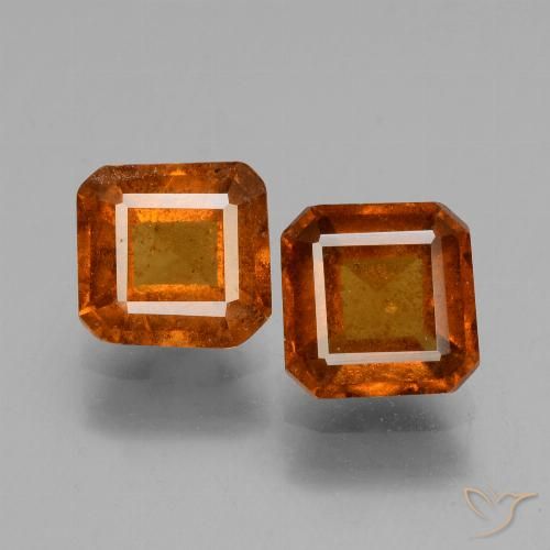 2.77ctw Natural Ámbar naranja granate hessonita, corte esmeralda, VS