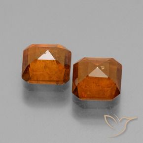 Gemas de granate hessonita Ámbar naranja natural de 2.77 ct, Corte Octágono / Esmeralda, VS