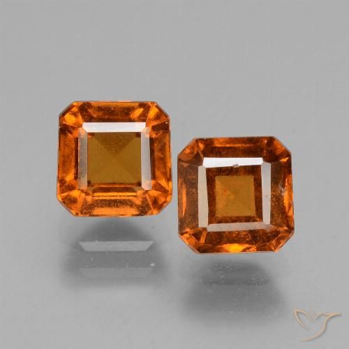 2.96ctw Natural Naranja oscuro medio granate hessonita, corte esmeralda, VS