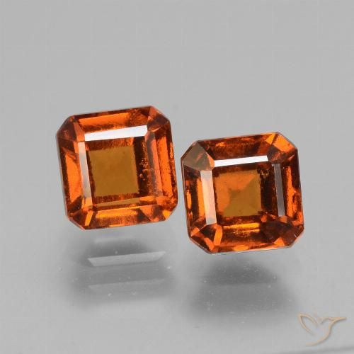 2.84ctw Natural Ámbar naranja granate hessonita, corte esmeralda, VS