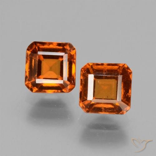 2.73ctw Natural Naranja oscuro Granate Hessonita, corte esmeralda, VS