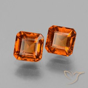 Gemas de granate hessonita Naranja oscuro natural de 2.73 ct, Corte Octágono / Esmeralda, VS