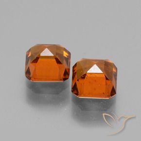 Gemas de granate hessonita Naranja oscuro natural de 2.73 ct, Corte Octágono / Esmeralda, VS