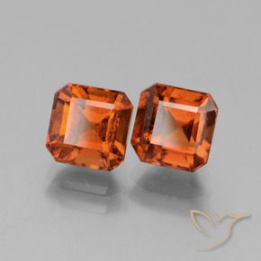 Gemas de granate hessonita Naranja oscuro natural de 3.35 ct, Corte Octágono / Esmeralda, VS