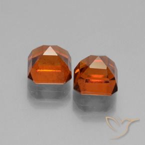 Gemas de granate hessonita Naranja oscuro natural de 3.35 ct, Corte Octágono / Esmeralda, VS