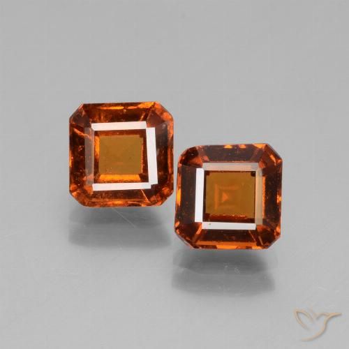 2.69ctw Natural Naranja medio granate hessonita, corte esmeralda, VS
