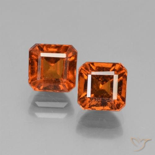 3.56ctw Natural Ámbar naranja Granate Hessonita, corte esmeralda, VS
