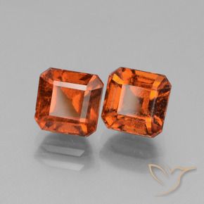 Gemas de granate hessonita Ámbar naranja natural de 3.56 ct, Corte Octágono / Esmeralda, VS