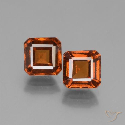 2.90ctw Natural Naranja rojizo Granate Hessonita, corte esmeralda, VS