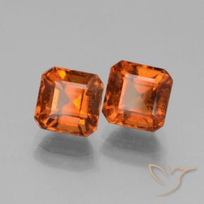 Gemas de granate hessonita Naranja oscuro natural de 3.40 ct, Corte Octágono / Esmeralda, VS-SI