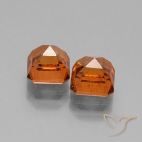 Gemas de granate hessonita Naranja oscuro natural de 3.40 ct, Corte Octágono / Esmeralda, VS-SI