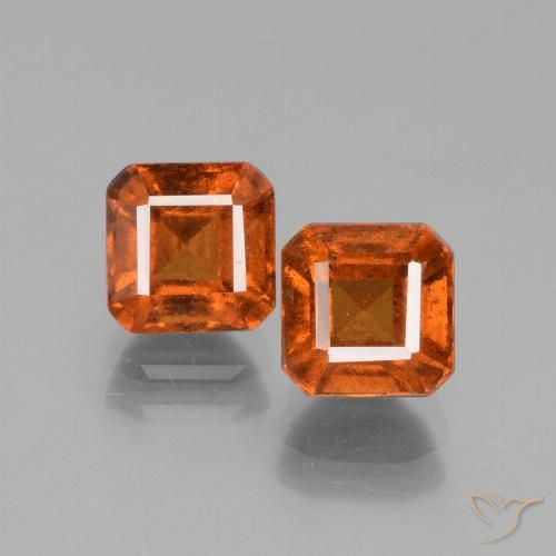 3.23ctw Natural Ámbar naranja Granate Hessonita, corte esmeralda, VS-SI