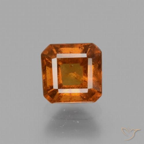 1.80ct Natural Naranja oscuro medio granate hessonita, corte esmeralda, VS-SI
