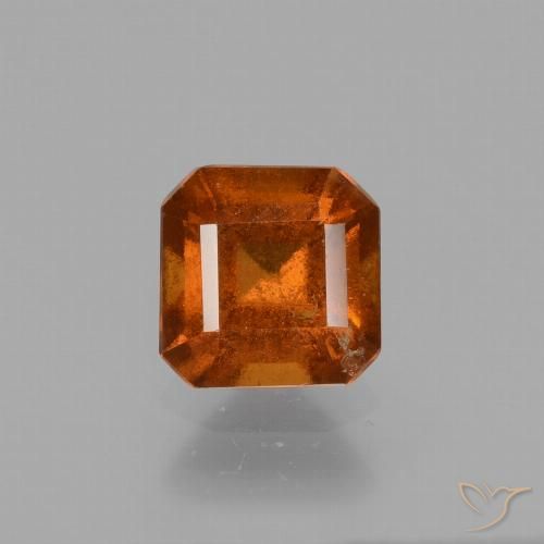1.48ct Natural Naranja fuego granate hessonita, corte esmeralda, VS-SI