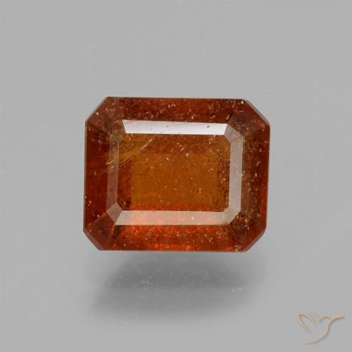 2.61ct Natural Naranja oscuro granate hessonita, corte esmeralda, VS-SI