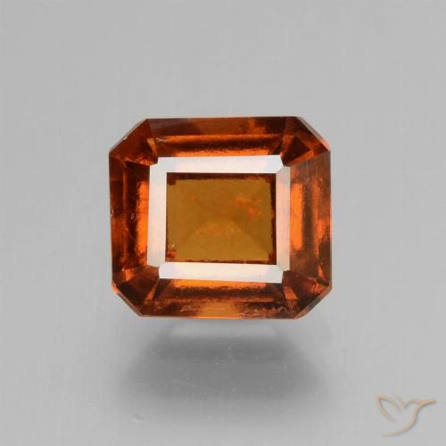 2.28ct Natural Naranja oscuro granate hessonita, corte esmeralda, VS-SI