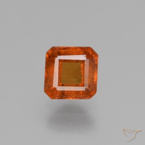 1.28ct Natural Naranja medio granate hessonita, corte esmeralda, VS-SI