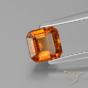granate hessonita Naranja oscuro medio natural de 1.33 ct, Corte Octágono / Esmeralda, VS-SI