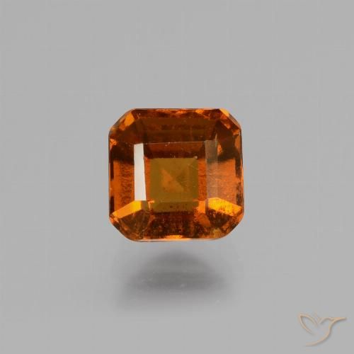 1.56ct Natural Naranja oscuro granate hessonita, corte esmeralda, VS