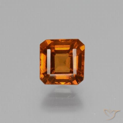 1.27ct Natural Naranja oscuro granate hessonita, corte esmeralda, VS