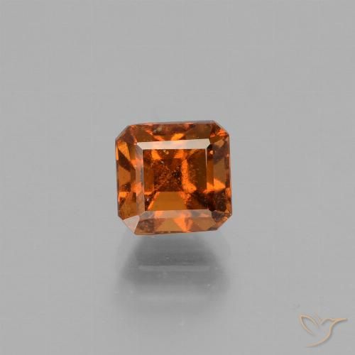 1.41ct Natural Naranja oscuro granate hessonita, corte esmeralda, VS