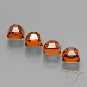Gemas de granate hessonita Naranja oscuro natural de 3.69 ct, Corte Octágono / Esmeralda, VS