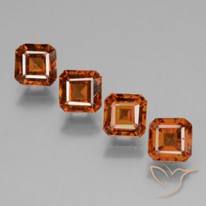 Gemas de granate hessonita Naranja oscuro natural de 3.09 ct, Corte Octágono / Esmeralda, VS