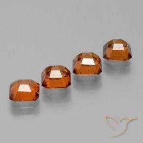 Gemas de granate hessonita Naranja oscuro natural de 3.09 ct, Corte Octágono / Esmeralda, VS