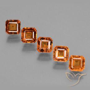 Gemas de granate hessonita Naranja oscuro natural de 4.34 ct, Corte Octágono / Esmeralda, VS