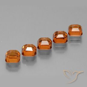 Gemas de granate hessonita Naranja oscuro natural de 4.34 ct, Corte Octágono / Esmeralda, VS