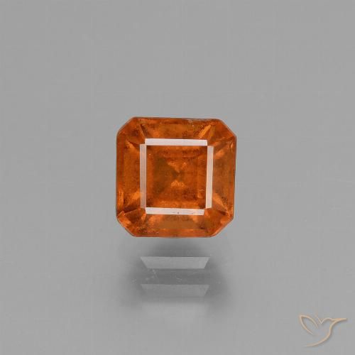 1.50ct Natural Ámbar naranja granate hessonita, corte esmeralda, VS