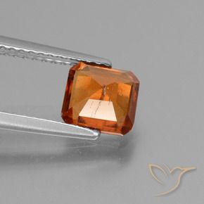 granate hessonita Naranja oscuro natural de 1.38 ct, Corte Octágono / Esmeralda, VS-SI