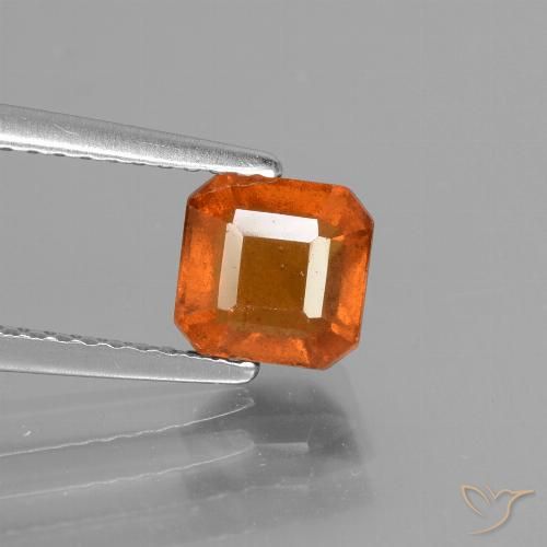 1.69ct Natural Naranja fuego granate hessonita, corte esmeralda, VS-SI