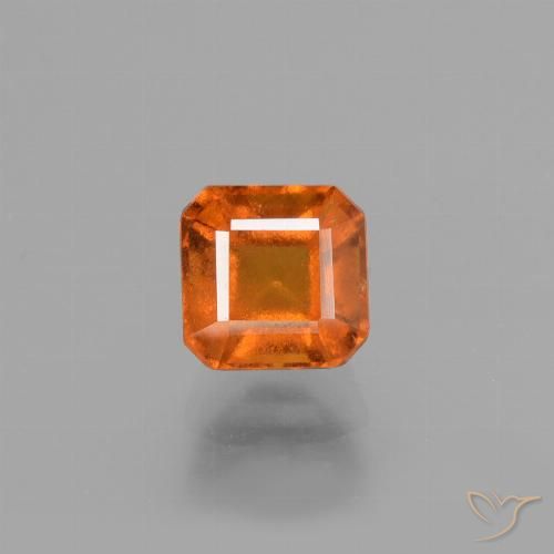1.67ct Natural Naranja oscuro granate hessonita, corte esmeralda, VS-SI