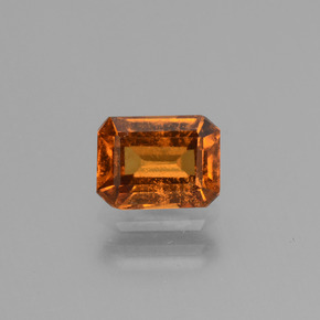 Granate hessonita naranja natural de 1,29 ct, corte esmeralda, VS