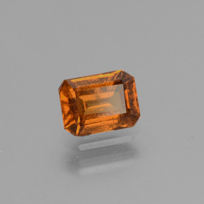 Granate hessonita naranja natural de 1,29 ct, corte esmeralda, VS