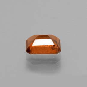 Granate hessonita naranja canela natural de 1,46 ct, corte esmeralda, VS