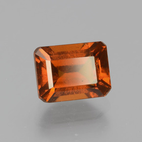 Granate hessonita naranja natural de 2,54 ct, corte esmeralda, VS-SI