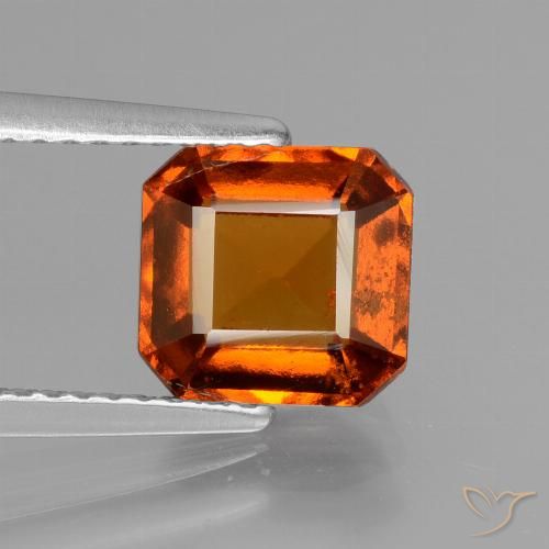 2.44ct Natural Naranja rojizo Granate Hessonita, corte esmeralda, VS-SI