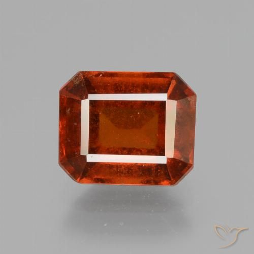 granate hessonita Naranja oscuro natural de 2.65 ct, corte esmeralda, VS-SI