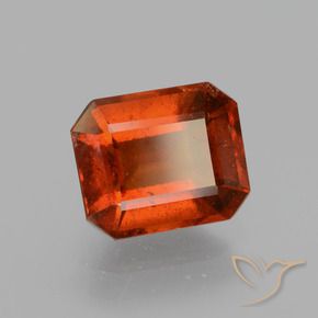 granate hessonita Naranja oscuro natural de 2.65 ct, corte esmeralda, VS-SI