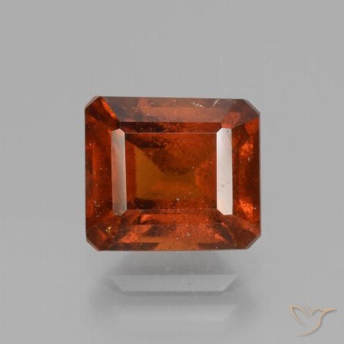 2.84ct Natural Naranja fuego granate hessonita, corte esmeralda, VS-SI